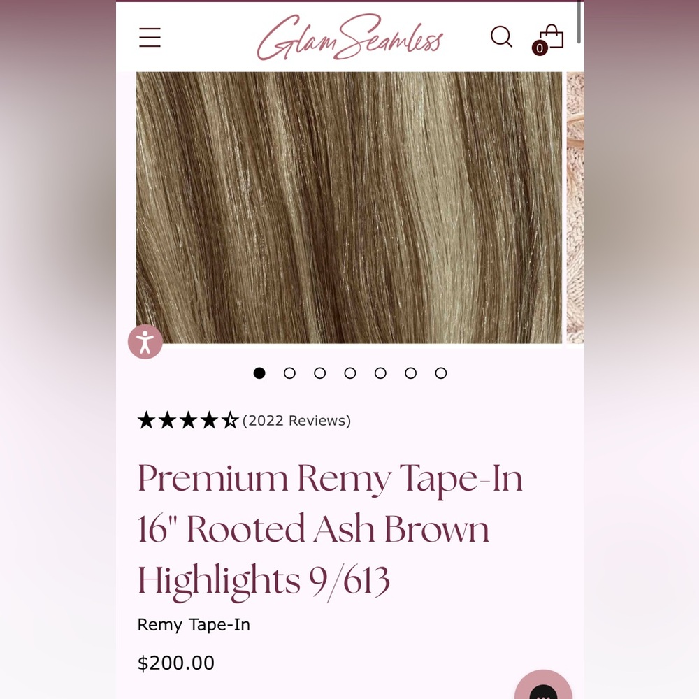 Glam Seamless tape-in 16” hair extensions blonde New in package- 20 total